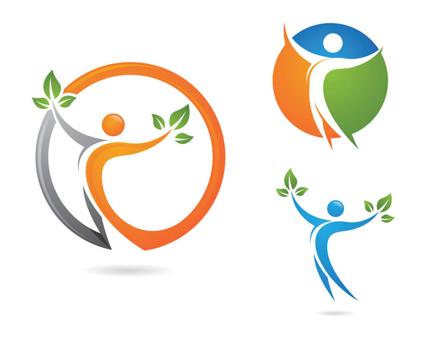 Leuke mensen gezond leven Logo sjabloon - Vector, afbeelding