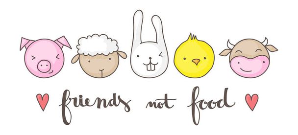 Vrienden niet eten - Vector, afbeelding
