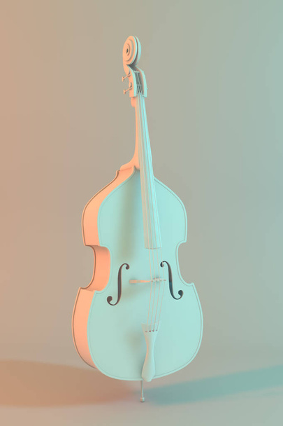 Double bass on a white background - Photo, Image