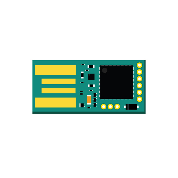 DIY tarjeta USB electrónica con un microcontrolador - Vector, imagen