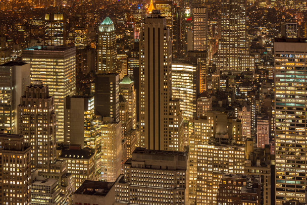 Night view of New York Manhattan during sunset - Foto, immagini