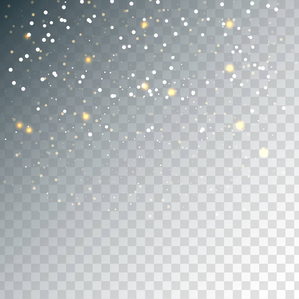 Случайно падающие золотые снежинки
 - Вектор,изображение