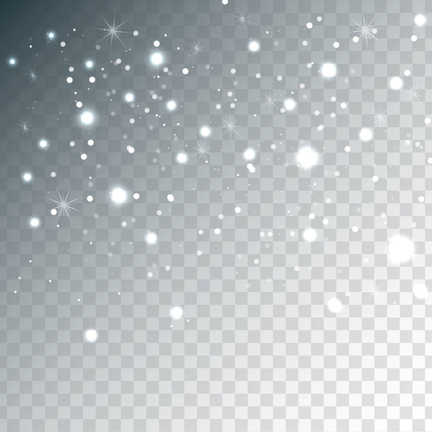 Willekeurige vallende platina sneeuwvlokken - Vector, afbeelding