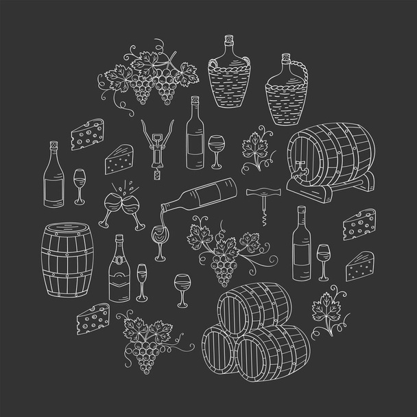 Вино и виноделие векторные иллюстрации
 - Вектор,изображение