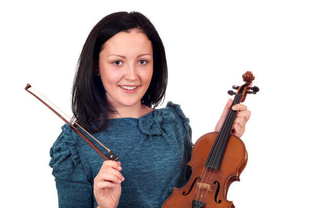 Красива дівчина-підліток зі скрипкою
 - Фото, зображення