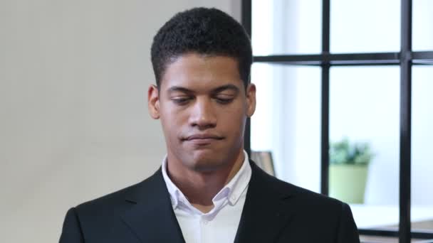 Portrait of Upset Sad Black Businessman - Footage, Video