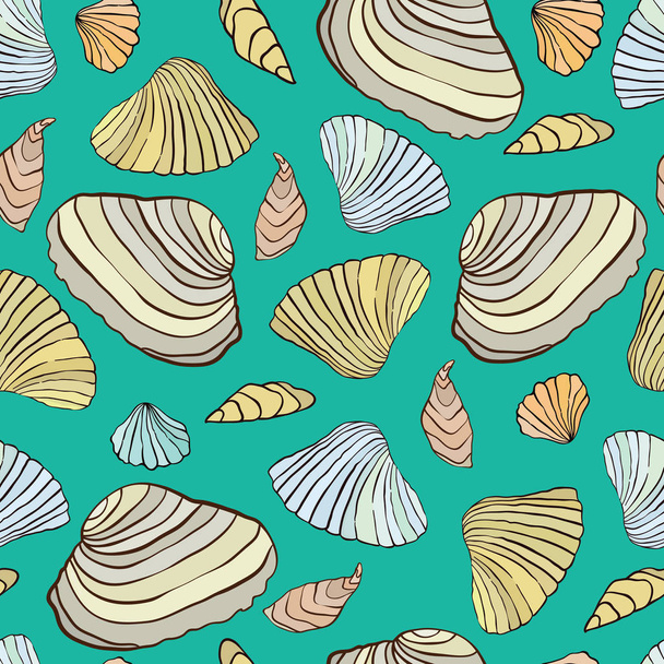Sea Shell. Seamless pattern. - Vector, Image