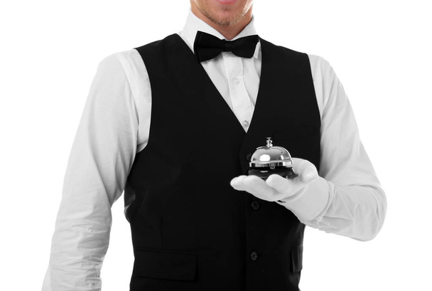 waiter with service bell - Foto, Imagen