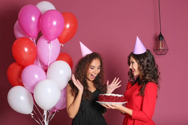 young women at birthday party  - Φωτογραφία, εικόνα