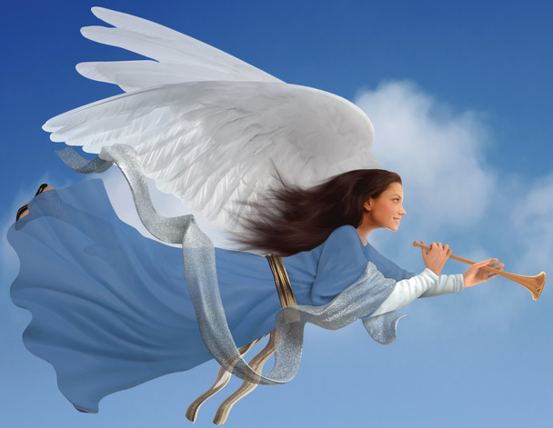 Angel on Blue Sky - Photo, Image