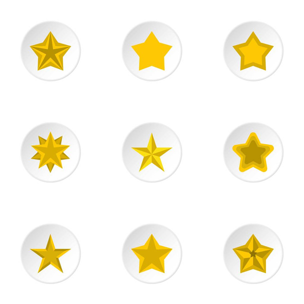 Geometriai ábra csillag ikon készlet, lapos stílus - Vektor, kép