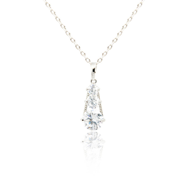 Diamond pendant isolated on white - 写真・画像