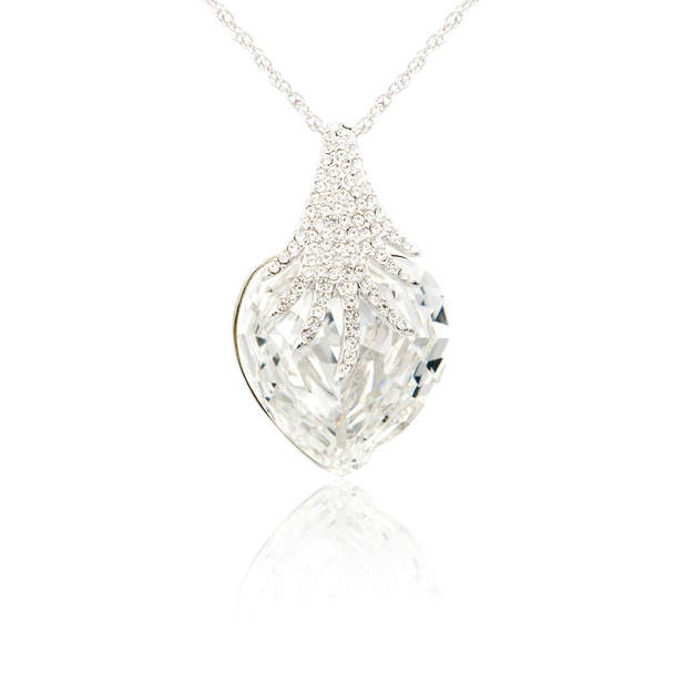 Diamond pendant isolated on white - Foto, Imagen