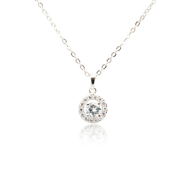 Diamond pendant isolated on white - Φωτογραφία, εικόνα