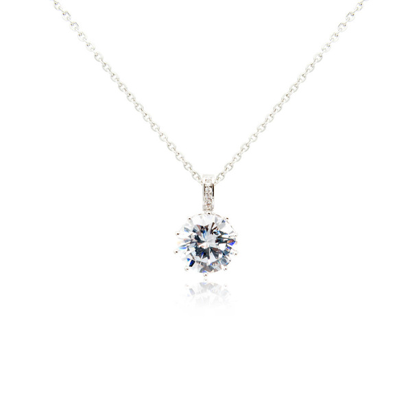 Diamond pendant isolated on white - Foto, imagen