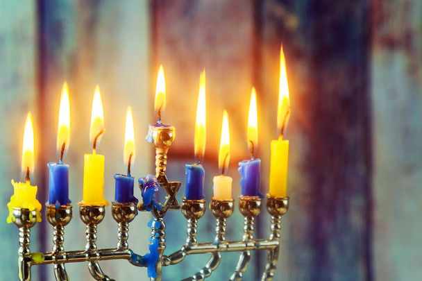 Joodse symbolen Chanoeka, de Joodse Festival of Lights - Foto, afbeelding