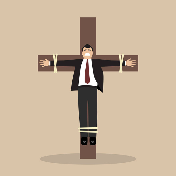 Homem de negócios crucificado
 - Vetor, Imagem