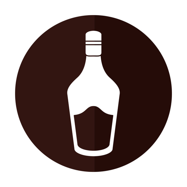 bottle cream whiskey liqueur icon shadow - Vector, Image