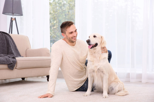Handsome man with dog  - Photo, Image