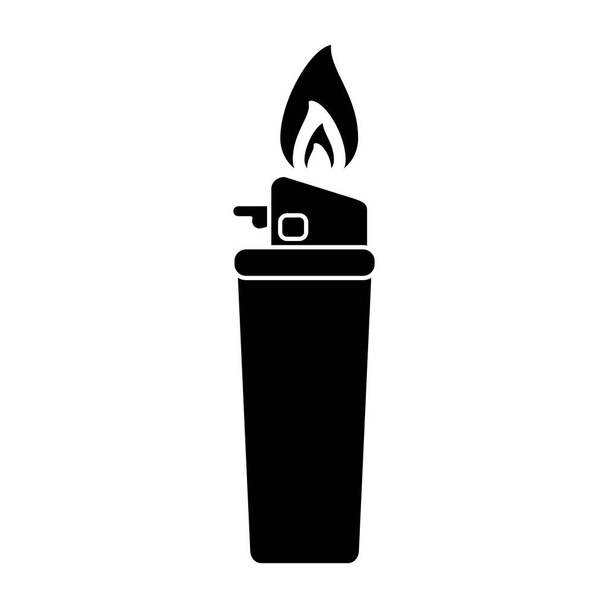 sylwetka gaz lżejszy płomień ikona - Wektor, obraz