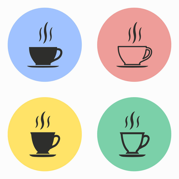 Coffee cup icon set. - ベクター画像