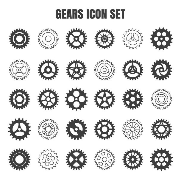 Gear cog wheel icon set - Vektor, kép