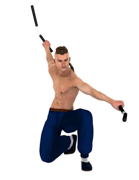 3D CG rendering of a Kung fu master - Φωτογραφία, εικόνα
