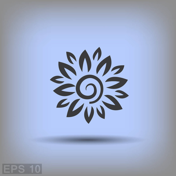 Pictograph of flower icon - Vector, afbeelding