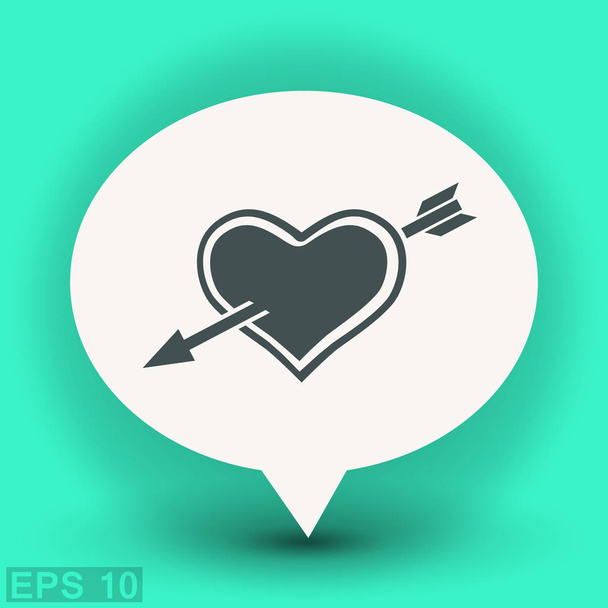 Pictograph of heart with arrow icon  - Vector, afbeelding
