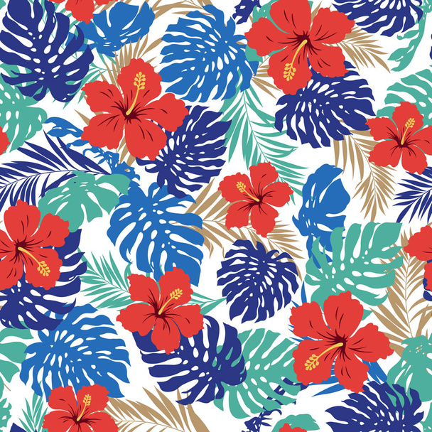 tropical plants pattern - Vektor, Bild
