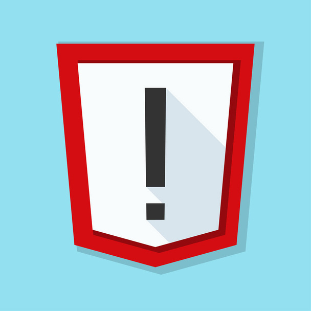 Exclamation Sign Shield - Vector, Image