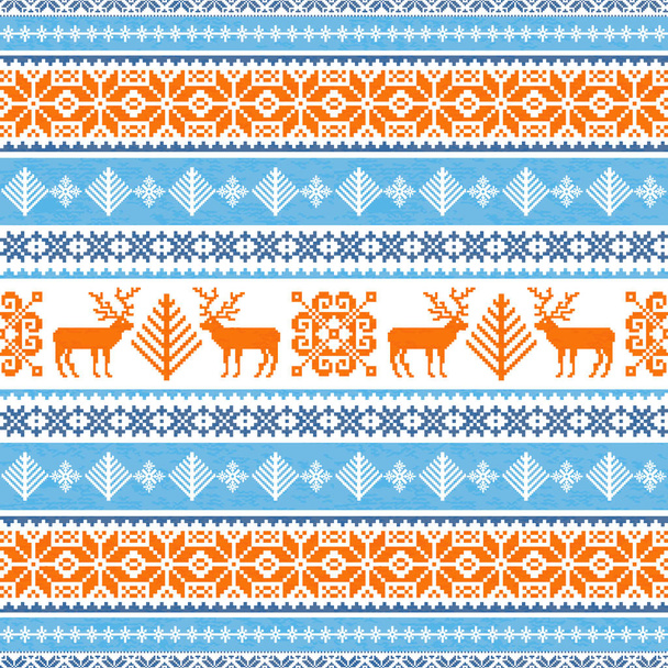 Striped ornamental Christmas pattern - Вектор,изображение
