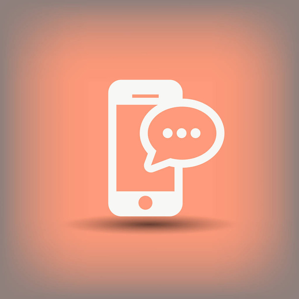 Pictograph of message or chat on smartphone - Vector, afbeelding