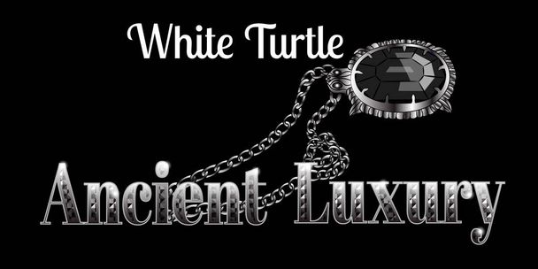 Vector logo design with an elegant silver turtle statue - Vector, Image