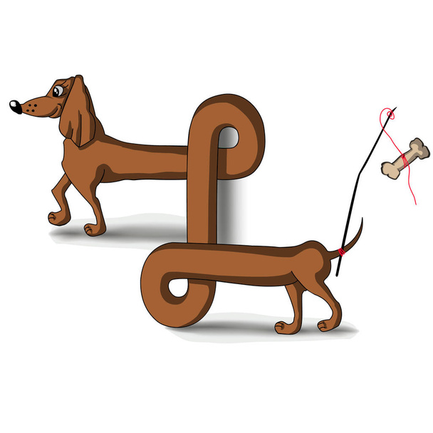 Εικονογράφηση φορέας ενός μακρύ σκύλου  - Διάνυσμα, εικόνα