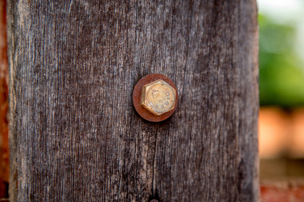 šroub v staré dřevo - Fotografie, Obrázek