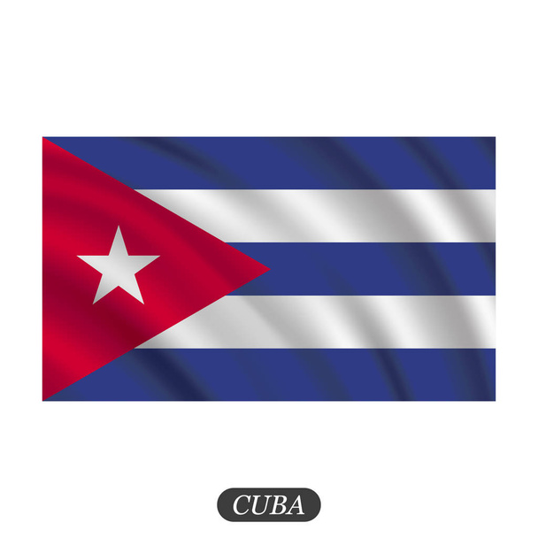 Machanie flagą Kuby na białym tle. Ilustracja wektora - Wektor, obraz