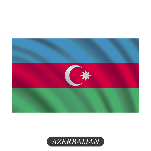 Integetett zászló Azerbajdzsán egy fehér háttér. Vektoros illusztráció - Vektor, kép