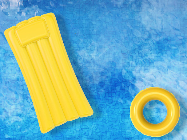 juguetes inflables flotando en la piscina
 - Foto, imagen