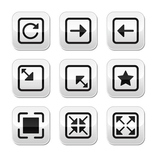 Website screen size buttons set - full screen, minimize, refresh - Vector, Image