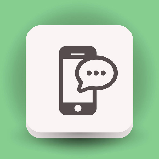 Pictograph of message or chat on smartphone.  - Vector, afbeelding