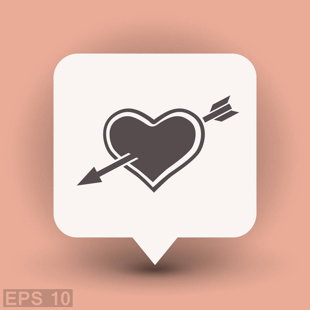 Pictograph of heart with arrow icon  - Διάνυσμα, εικόνα