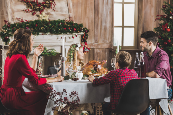 Happy family at holiday table  - Photo, Image