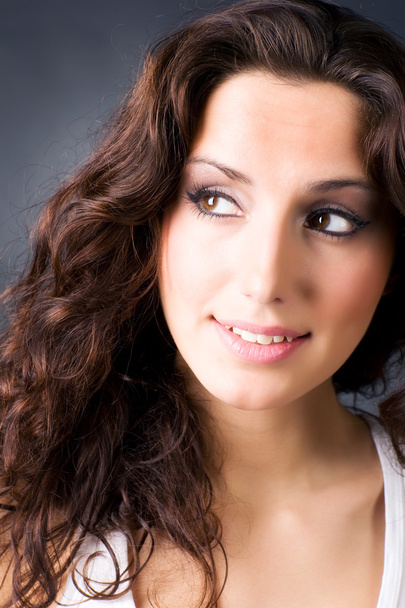 Young smiling brunette woman portrait - Photo, Image
