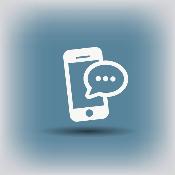 Pictograph of message or chat on smartphone.   - Vector, afbeelding