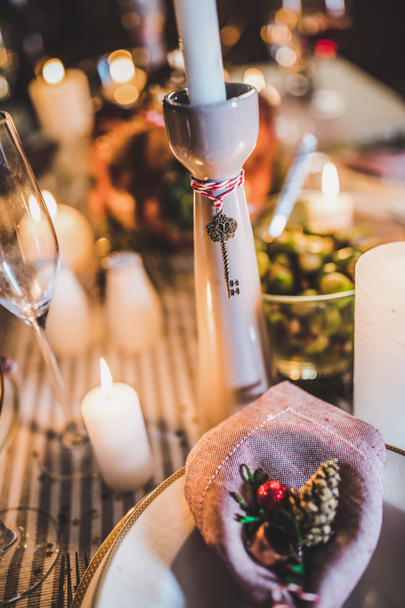 Decorations on holiday table - 写真・画像