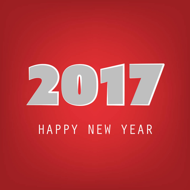 Yksinkertainen harmaa ja punainen uusi vuosi kortti, kansi tai tausta suunnittelu malli - 2017
 - Vektori, kuva