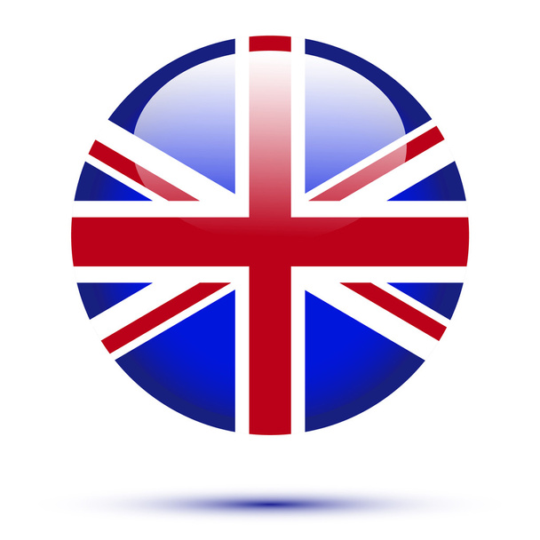 Great britain flag on button - Vektor, obrázek