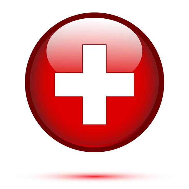 Switzerland flag on button - Vettoriali, immagini