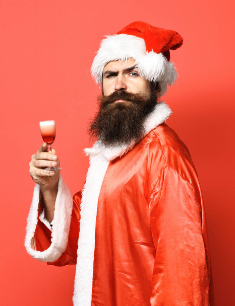handsome bearded santa claus man - Foto, afbeelding
